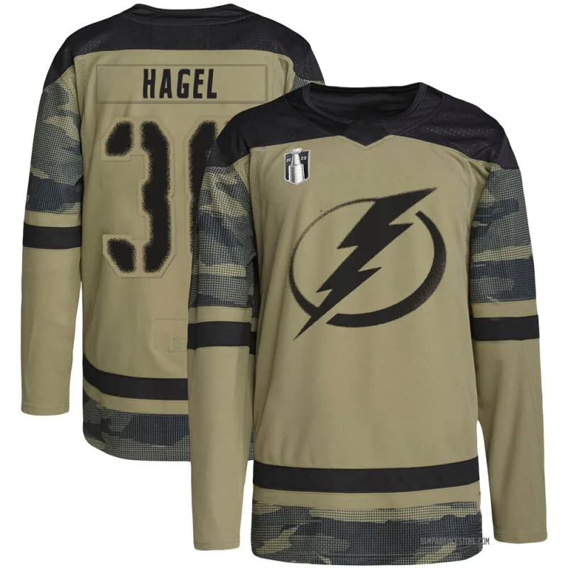 Tampa Bay Lightning Brandon Hagel 38 Away 2022 Stanley Cup Playoffs  Breakaway Men Jersey - White - Bluefink